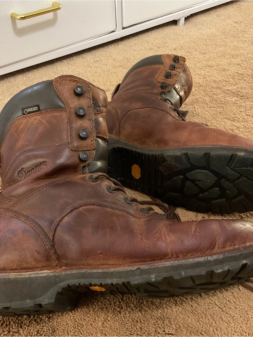 Dingo Men's Brown Leather Lace-Up Work Boots Size 10